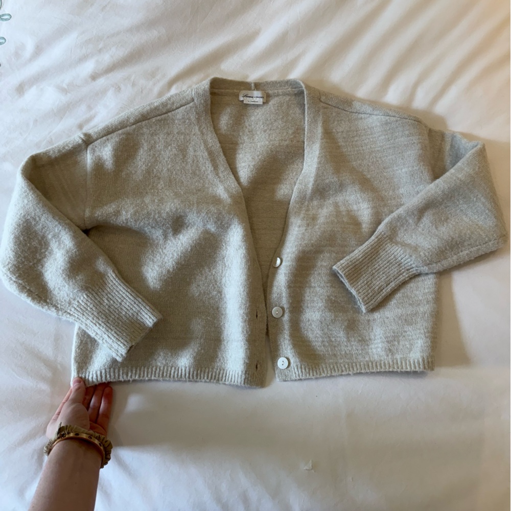 Lovers + Friends Light Gray Cardigan